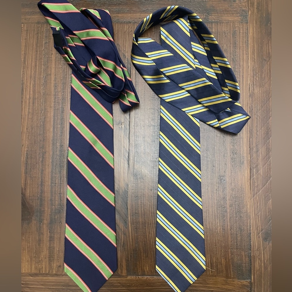Lot of 2 Brooks Brothers Ties “346” 100% pure silk and Makers and Merchants